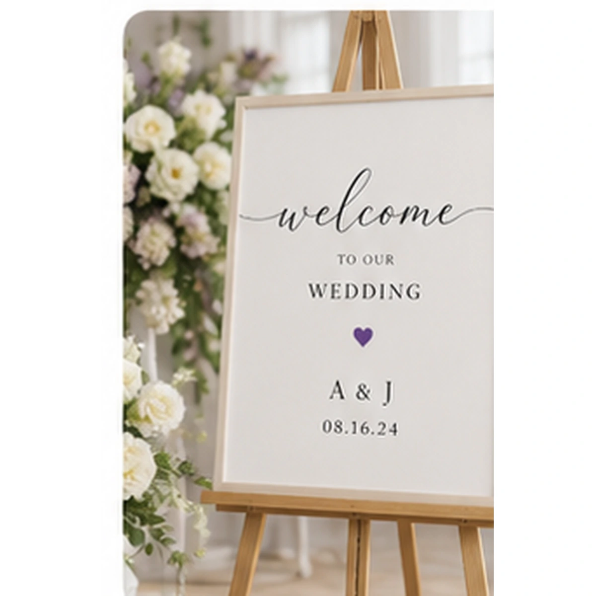 Elegant Wedding Welcome Sign product view — BEINPRINT product photo