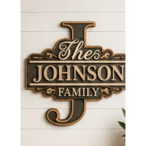 Personalized Layered Wood Wall Art product view — BEINPRINT product photo
